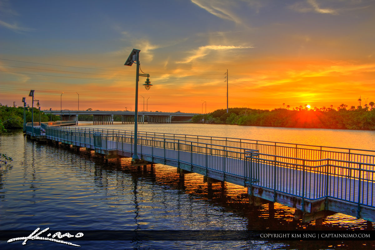 Port St Lucie Florida Sunset at the Rivergate Boardwalk