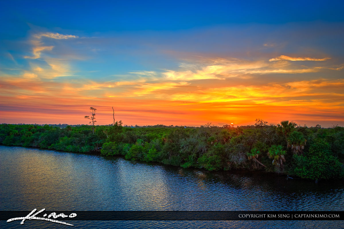 North Fork St Lucie River Sunset at Port St Lucie Florida