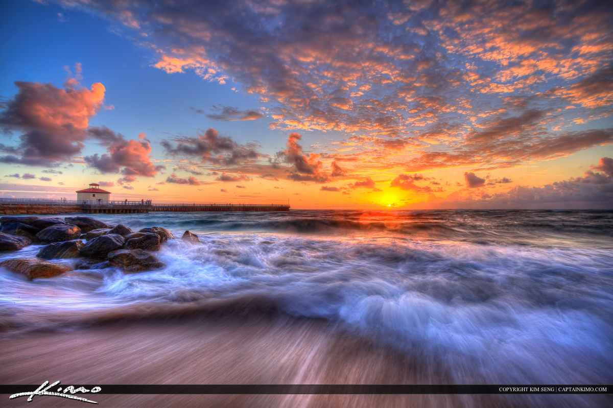  HDR Photography Beach Sunrise Wave Boynton HDR 