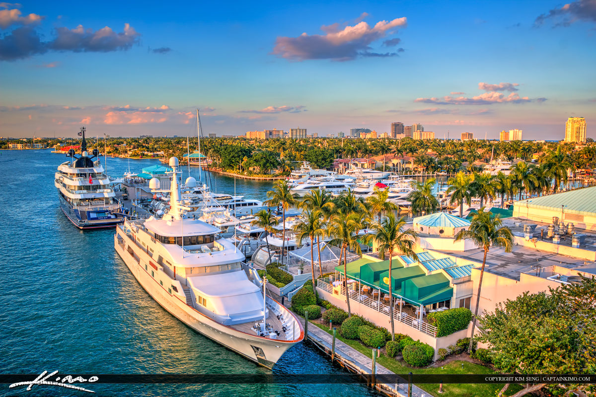 Marina with Yacht Fort Lauderdale City