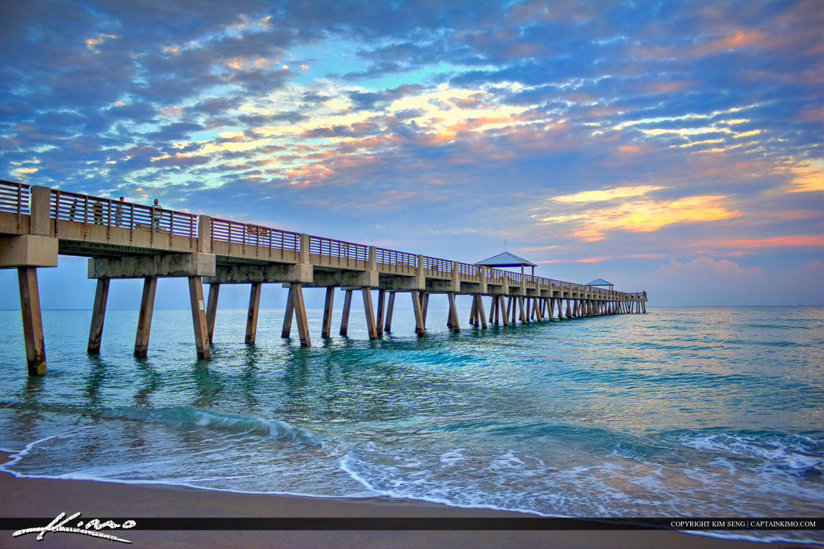 Tranquil Calm Pier Over Ocean HDR Photography