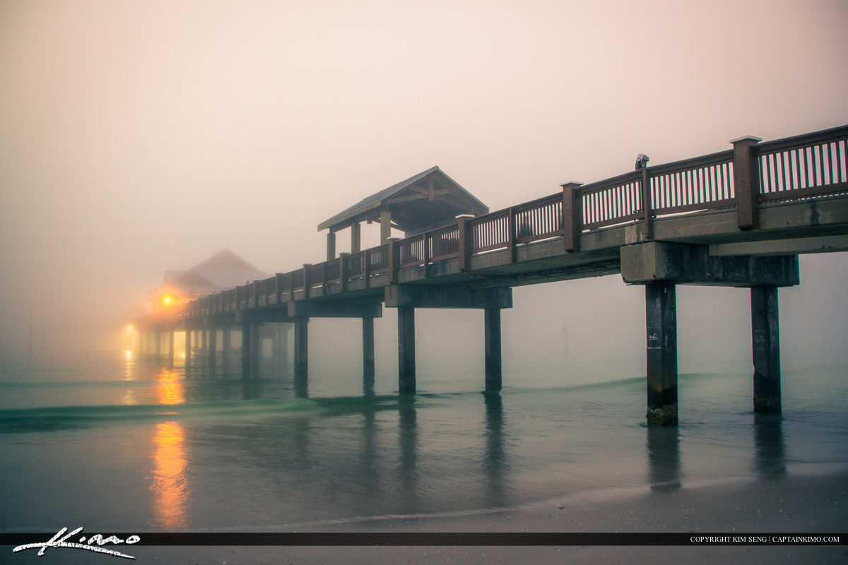 Foggy Sunset at Pier Clearwater Florida Pinellas County