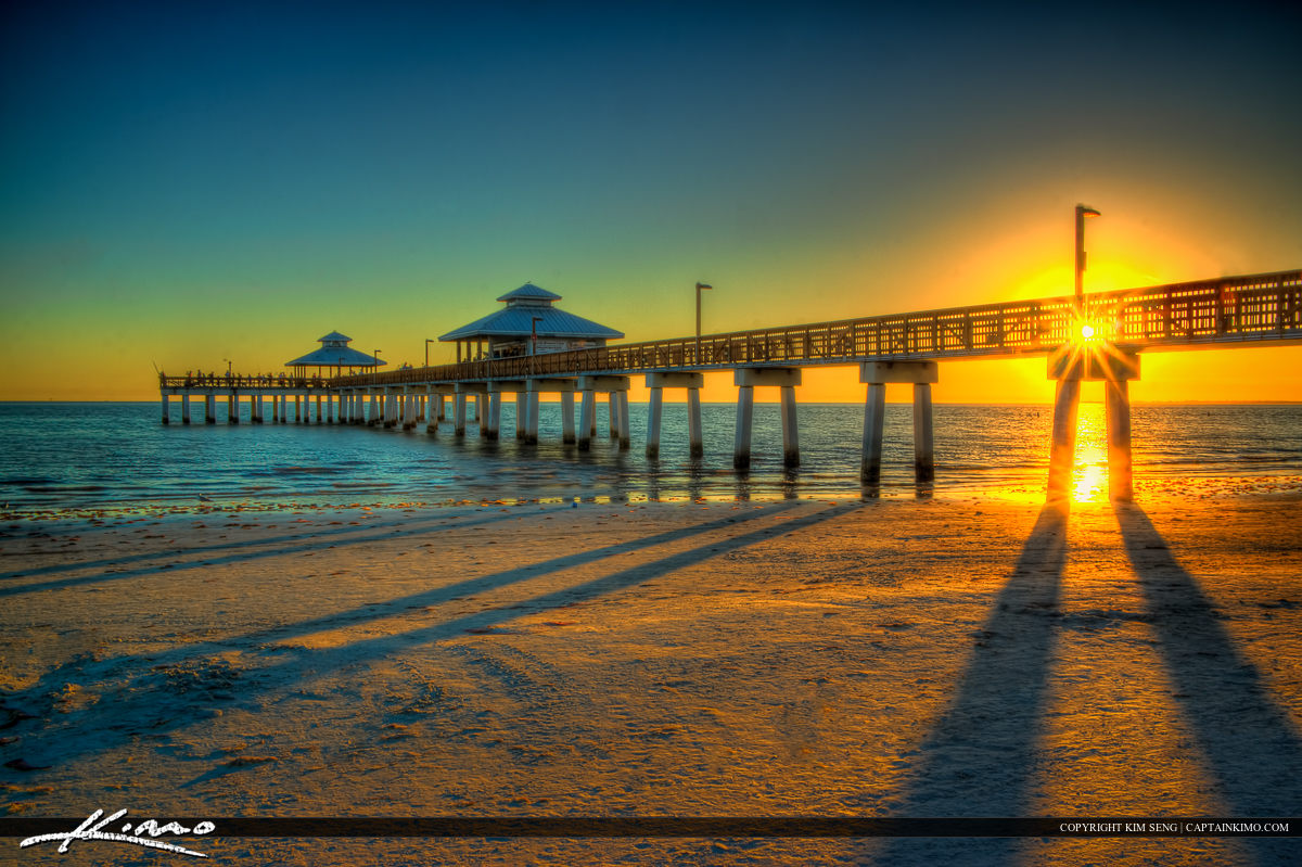 Fort Myers Fishing Pier Sunset at Beach