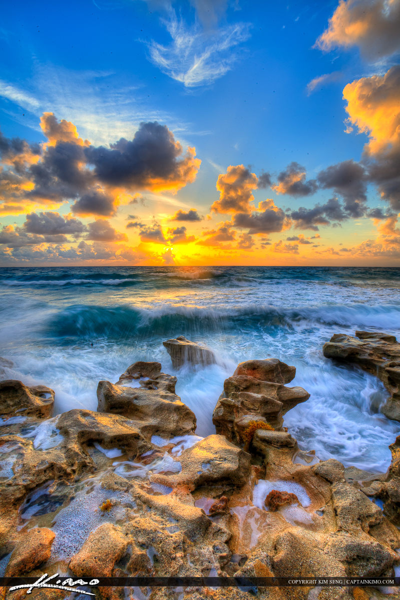 Magnificat Sunrise Over Coral Rock Jupiter Florida