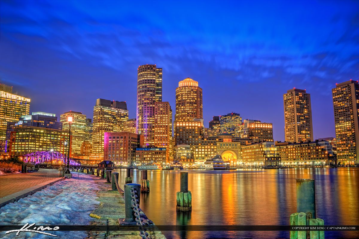 Boston Massachusetts Downtown City Buildings Harborwalk
