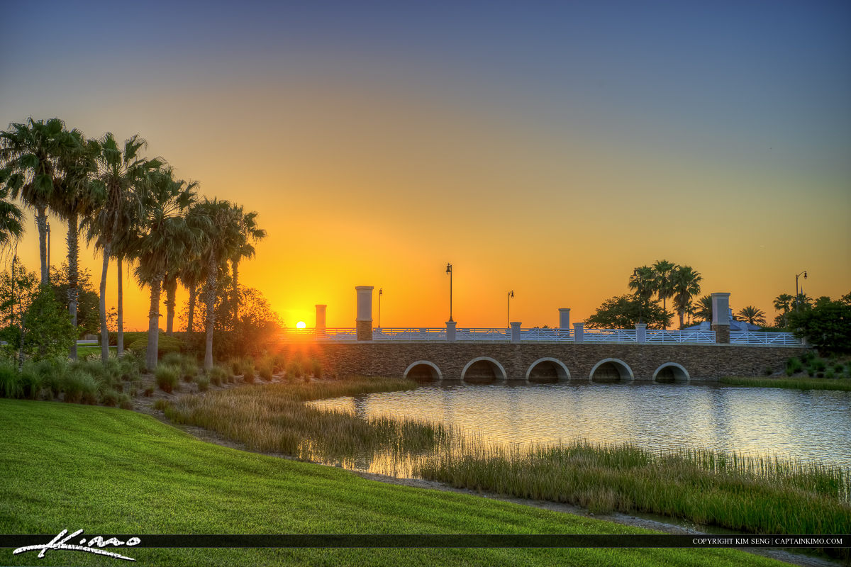 Bridge at Tradition During Sunset Over Port St. Lucie