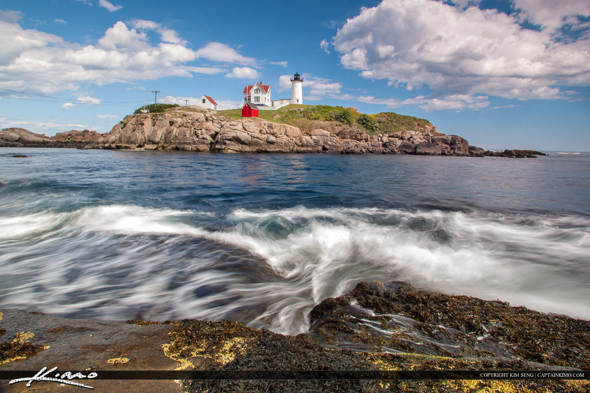 Cape Neddick Nubble Lighthouse Along Maine Coast