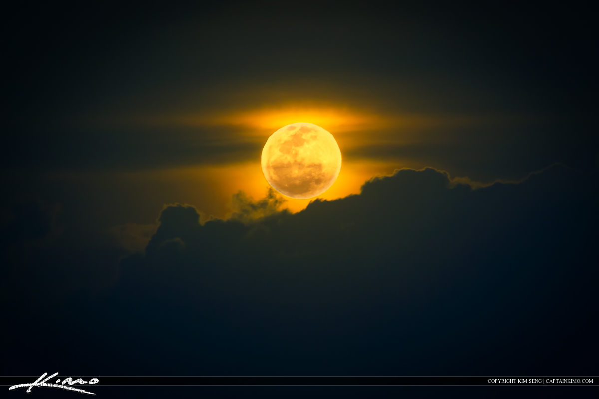 Cloudscape Full Moon Rise Florida Sky