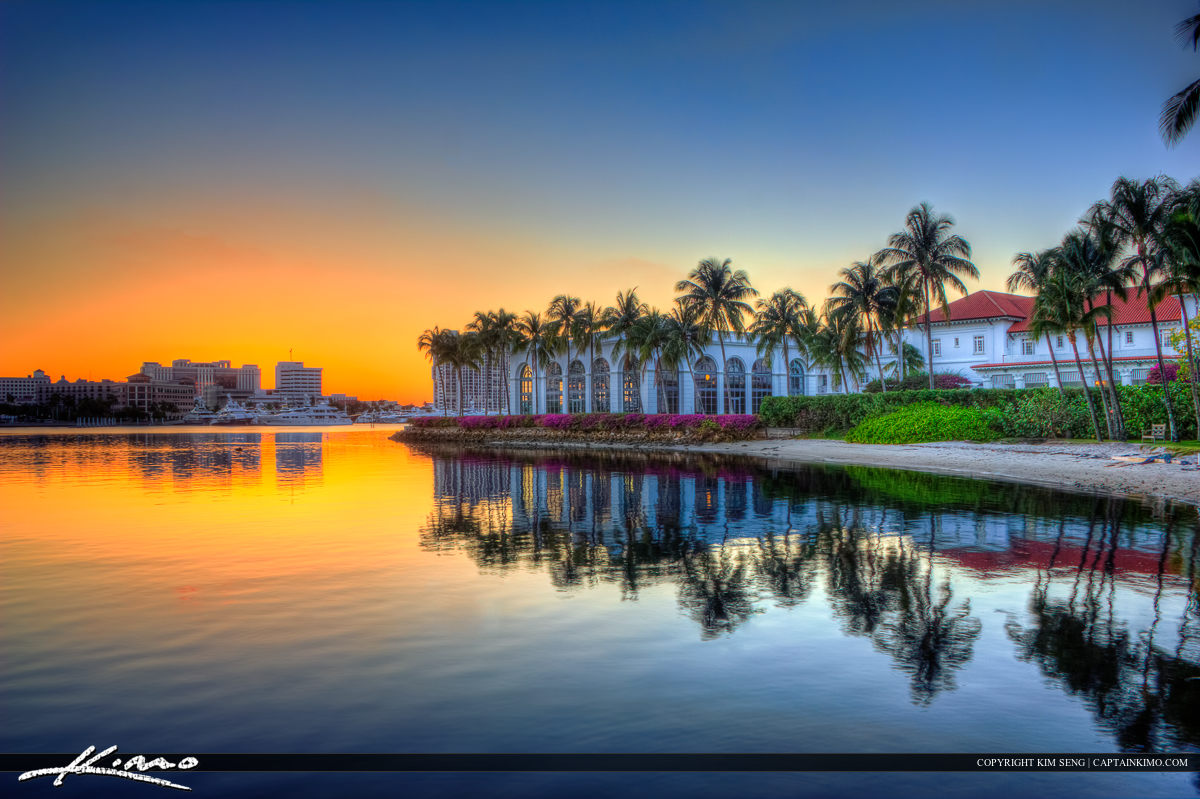 Flagler Museum Sunset Waterway West Palm Beach