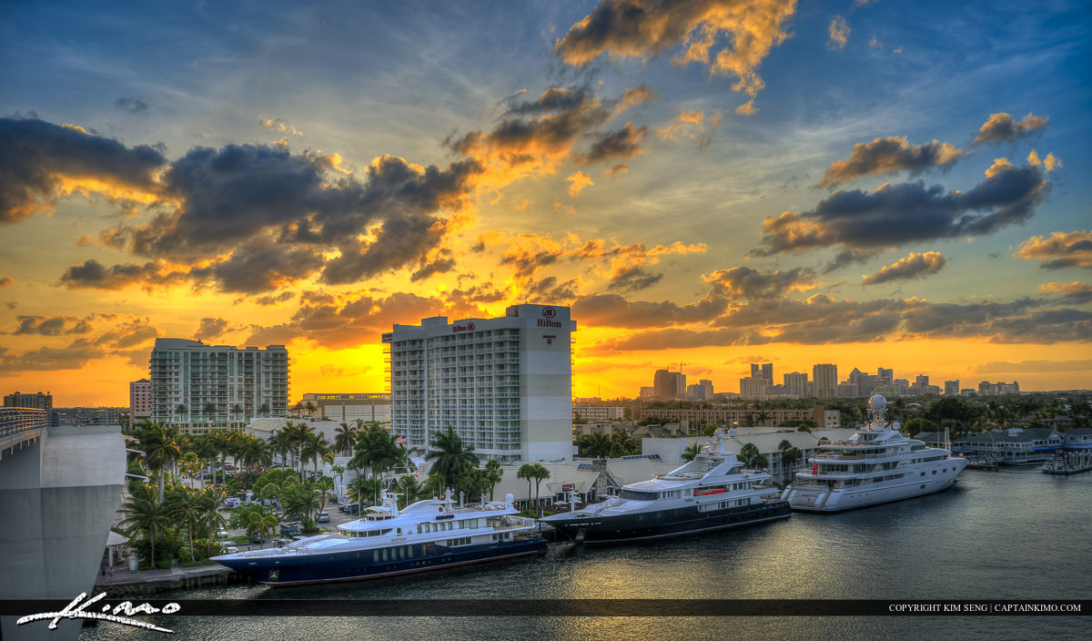Fort Lauderdale Sunset Over Waterway