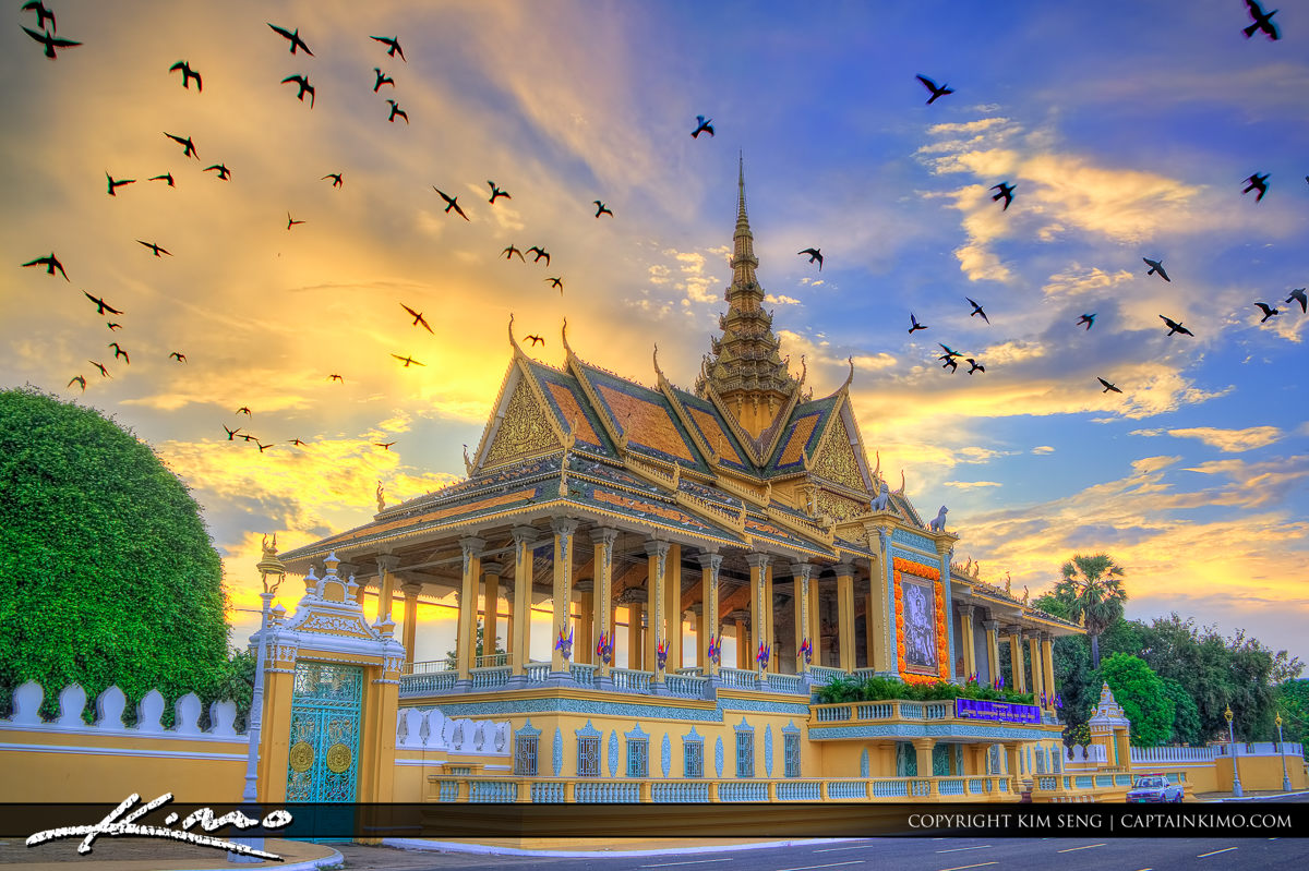 HDR Image of the Temple at Phnom Penh Cambodia
