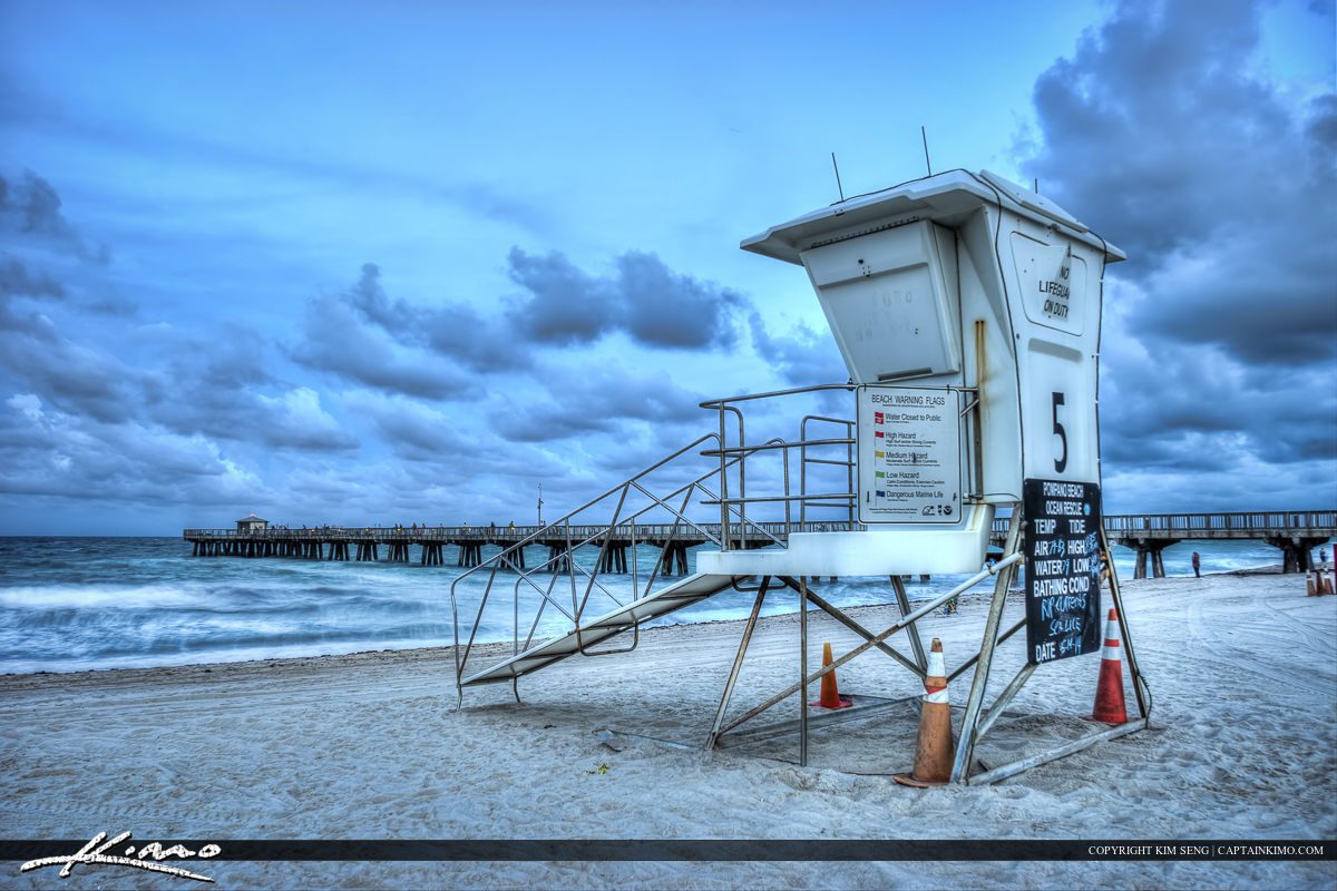 Lifeguard Tower at Pompano Beach Storm Clouds