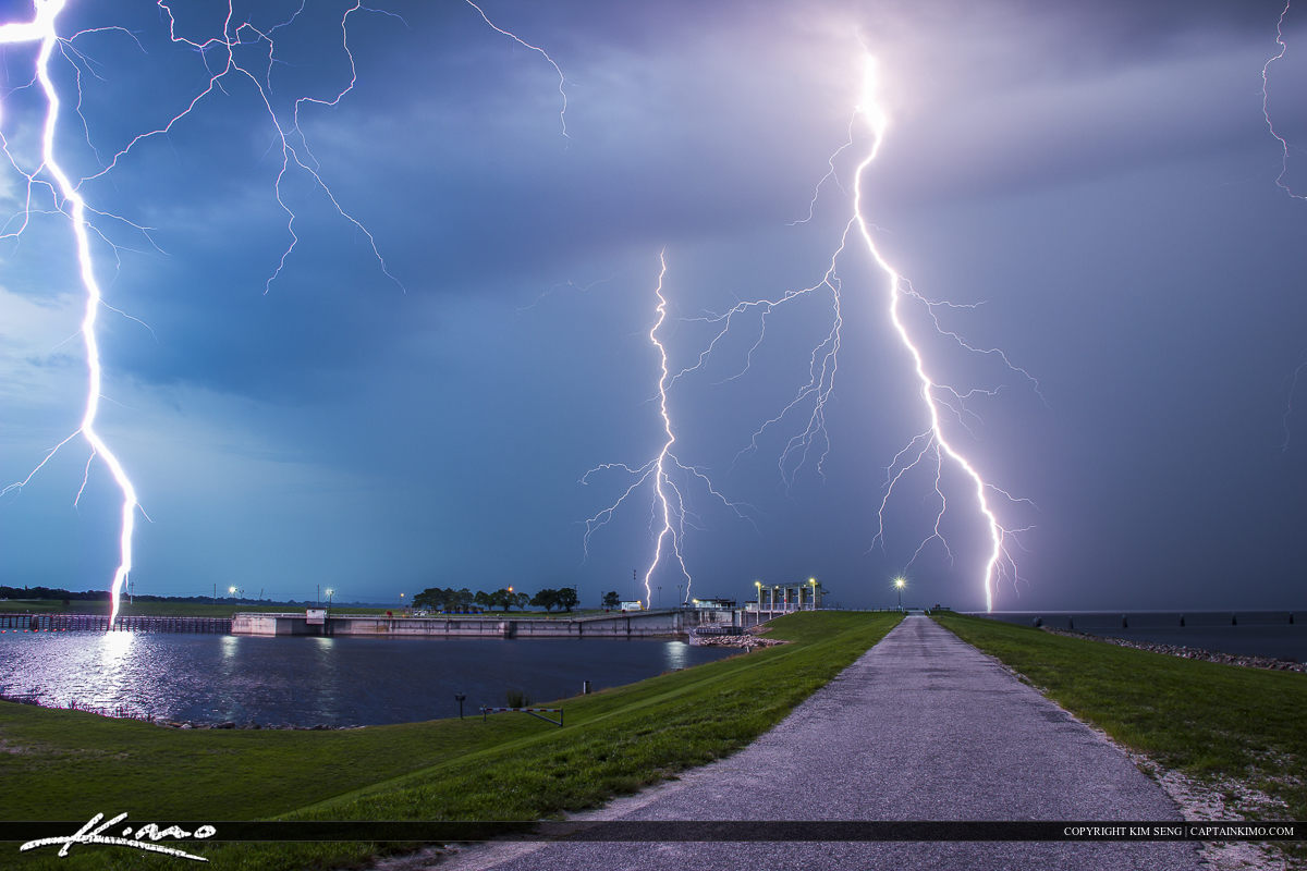 Lightning Storm Over Lake Okeechobee Port Mayaca