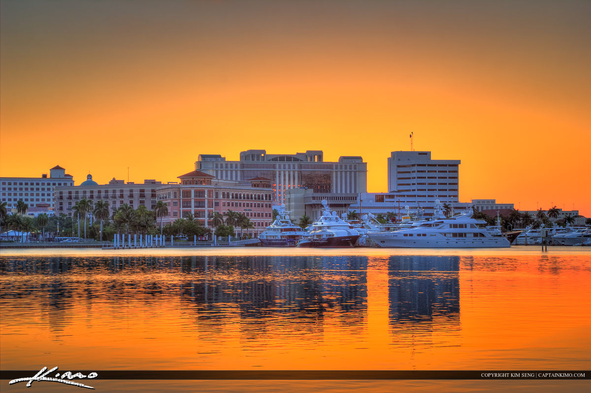Palm Beach County Courthouse Sunset Over Waterway