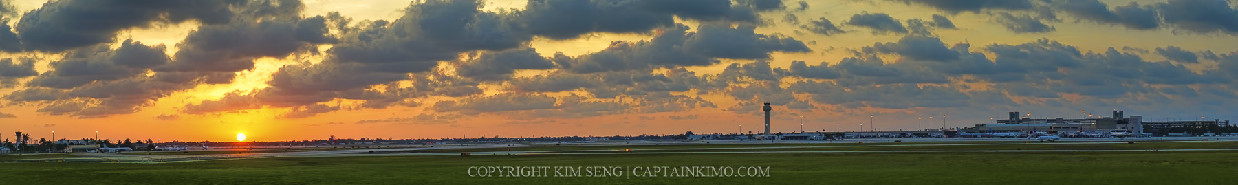 Palm Beach International Airport Sunset Panorama