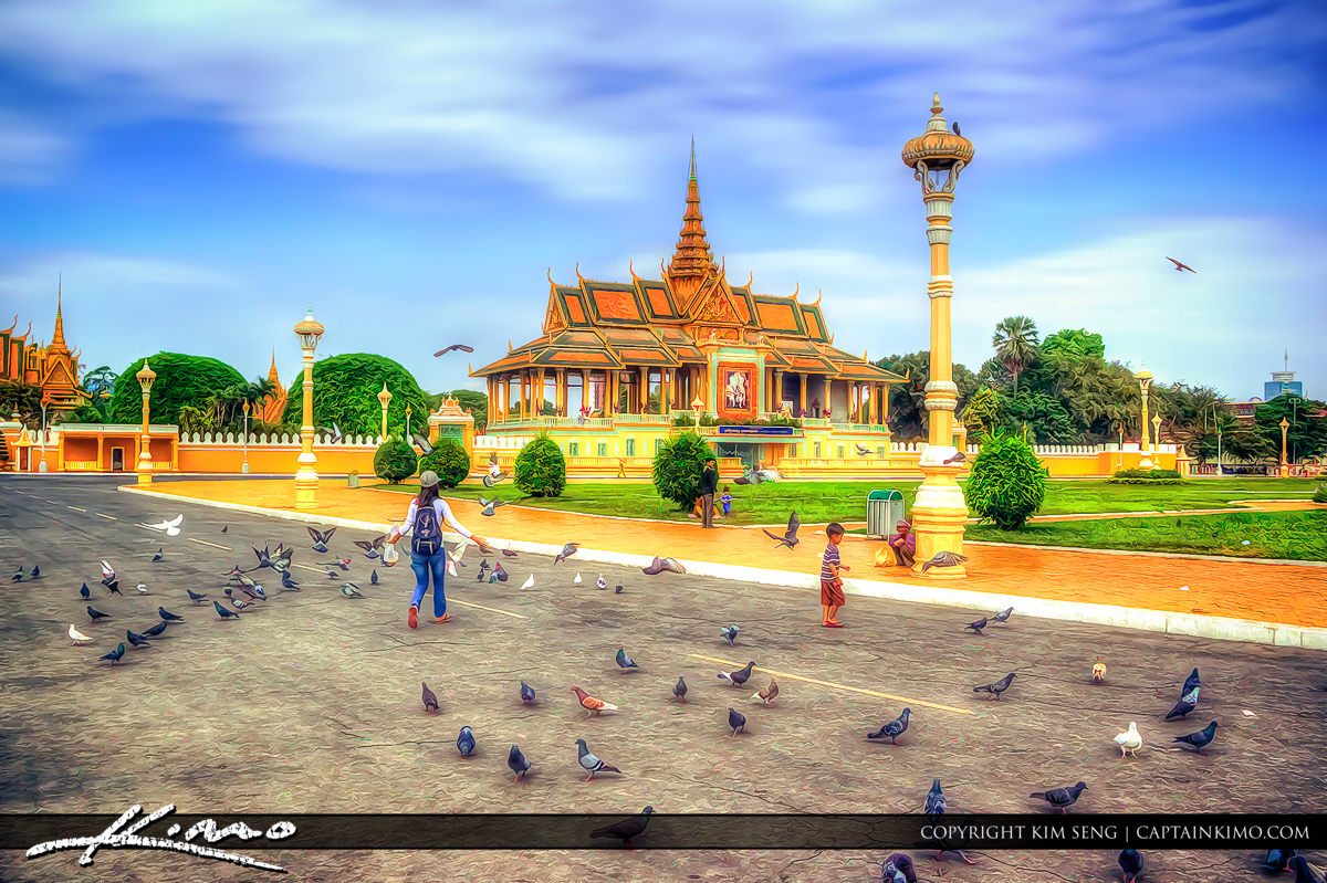 Pegions at Park Phnom Penh Cambodia