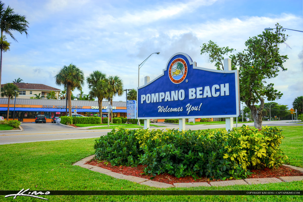 Pompano Beach Florida Sign at Hillsboro Inlet
