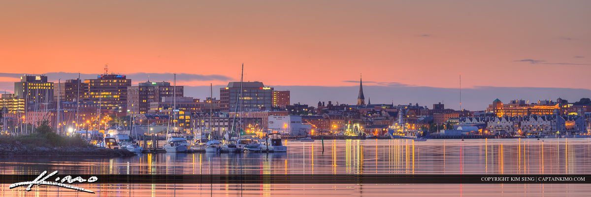 Portland Harbor Maine City Skyline