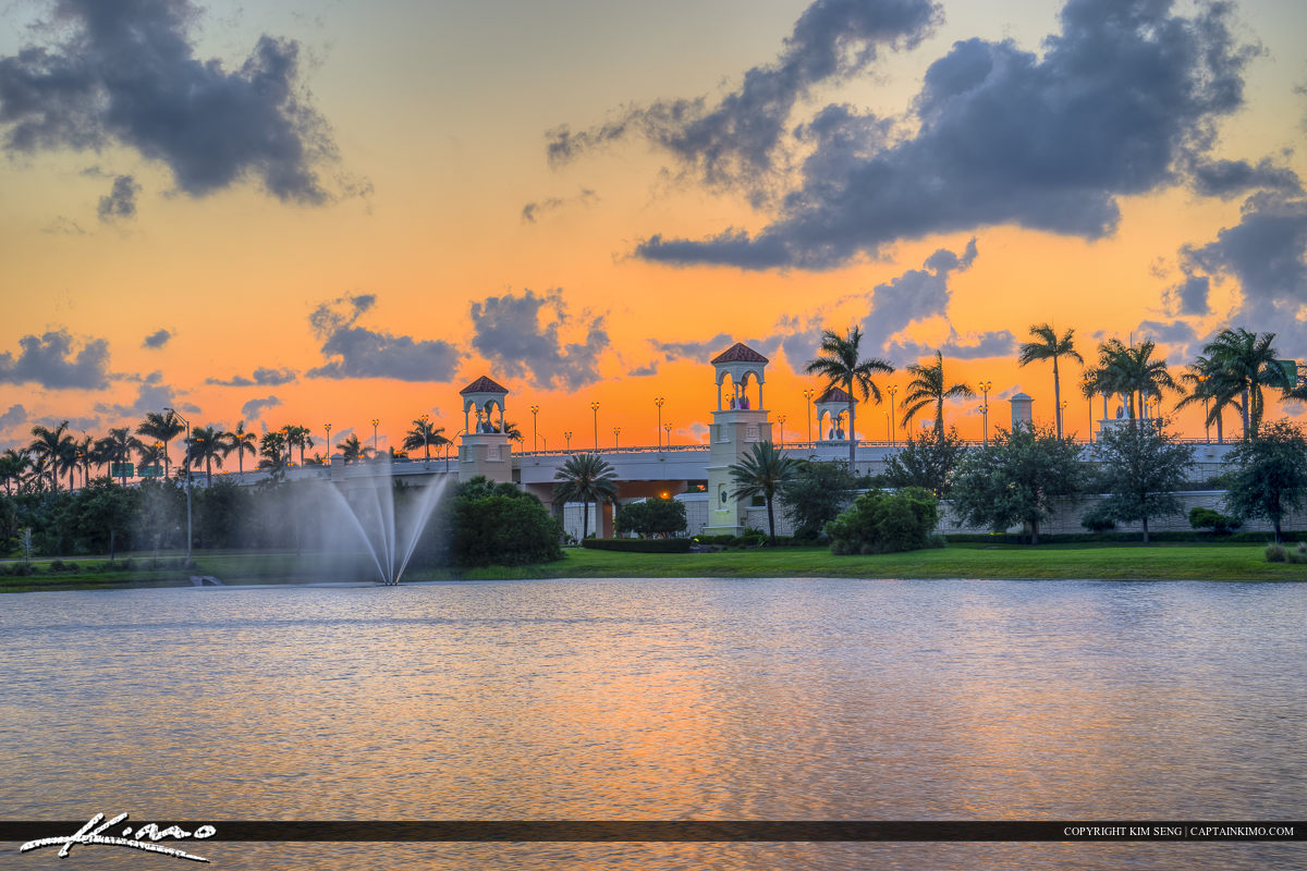 Sunset Over PGA Blvd Bridge Palm Beach Gardens