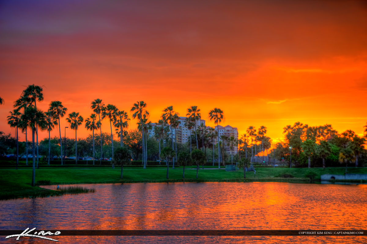 Sunset Palm Beach Gardens Lake Mall