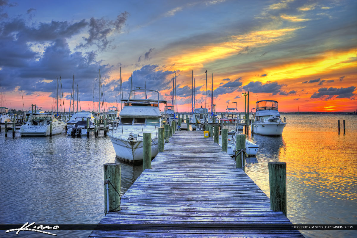Sunset at the Dock in St. Lucie River Stuart
