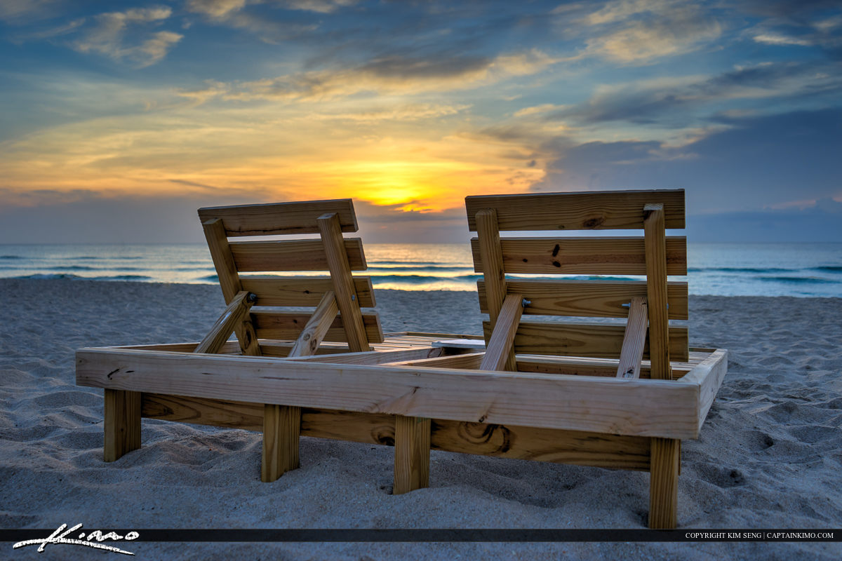 Beach Chair at Lake Worth Beach Sunrise