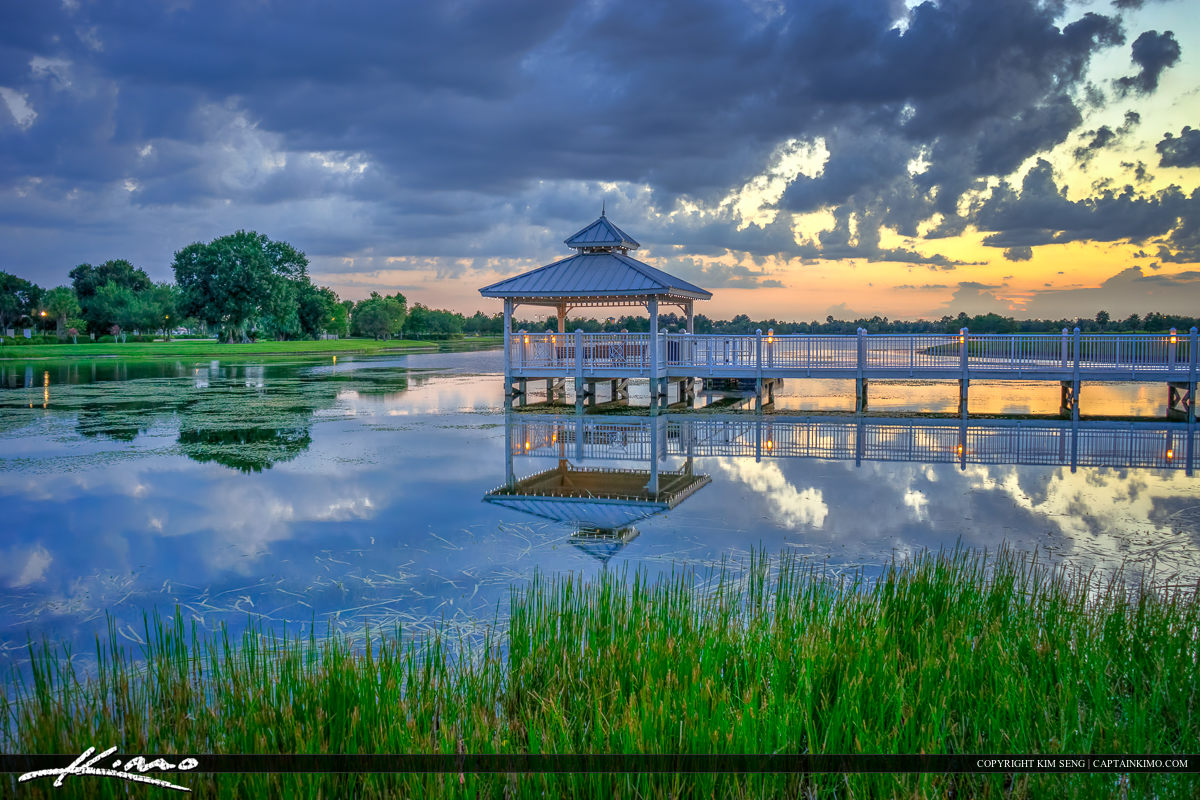 Gazebo on Lake at Tradition Square Port St Lucie Florida