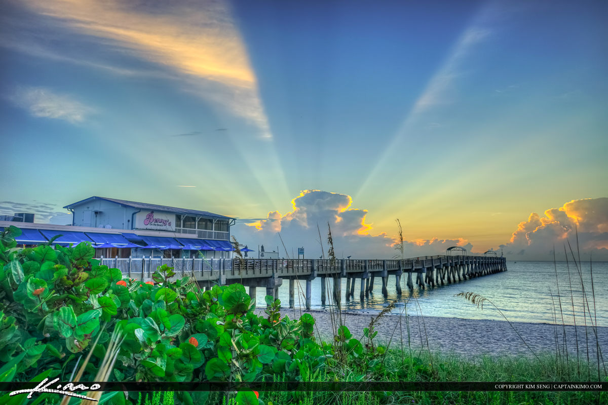 Rays over the Lake Worth Pier Florida