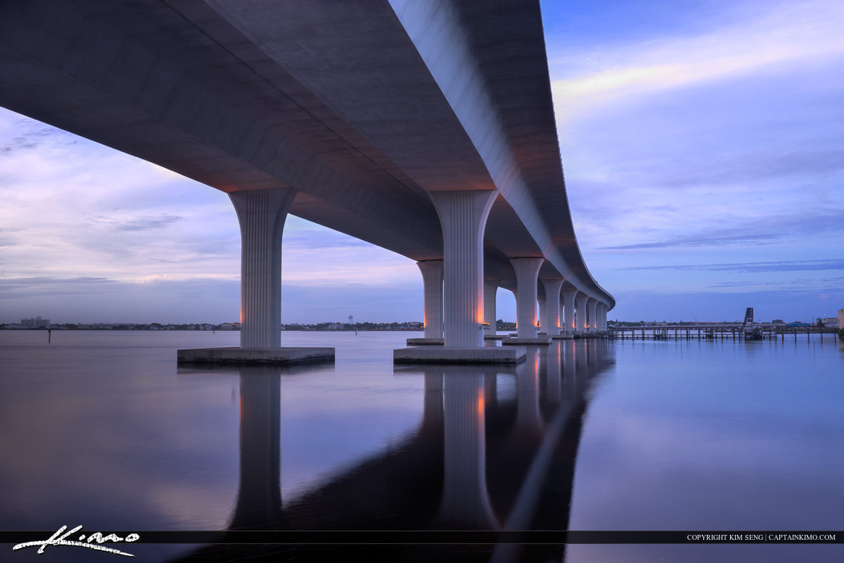 Roosevelt Bridge with reflection from St. Lucie River