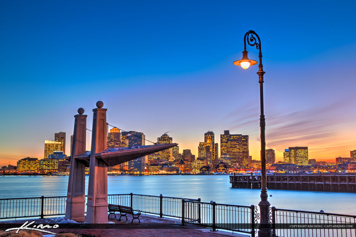 Boston Skyline City Lights