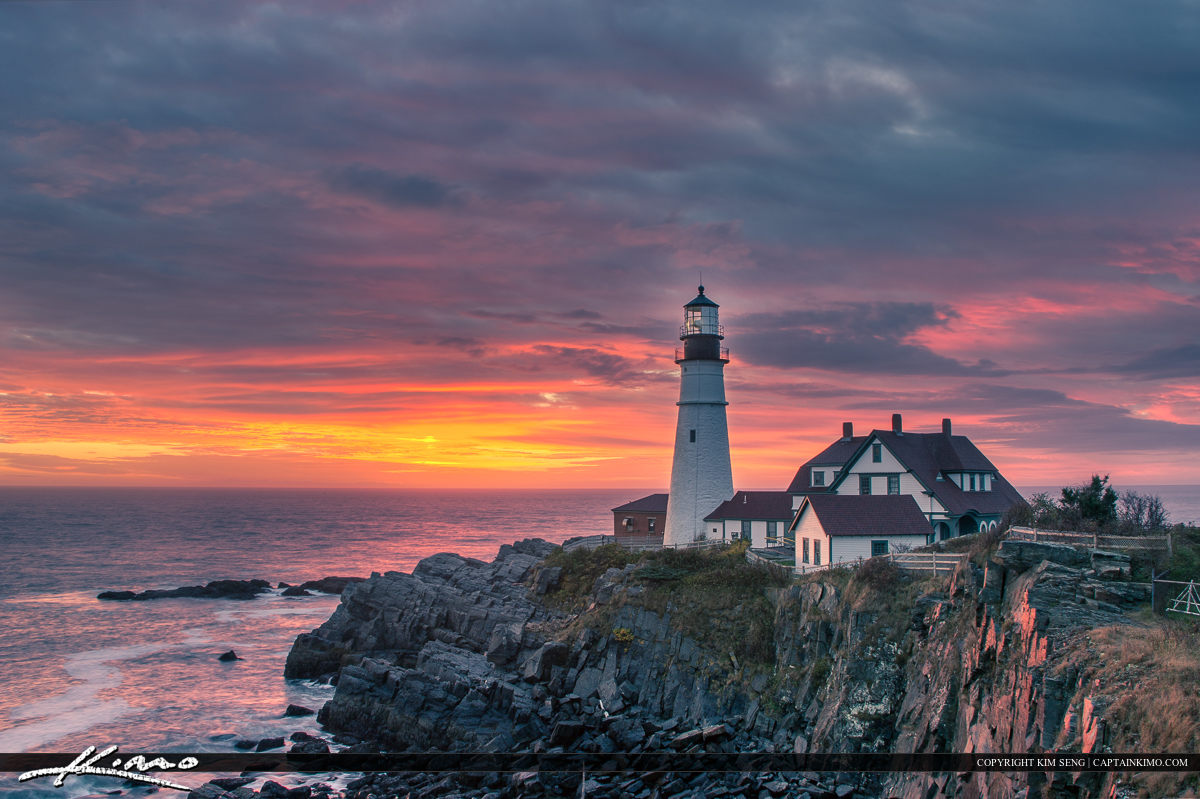 Cape Elizabeth Lighthouse Along  the Maine Coast