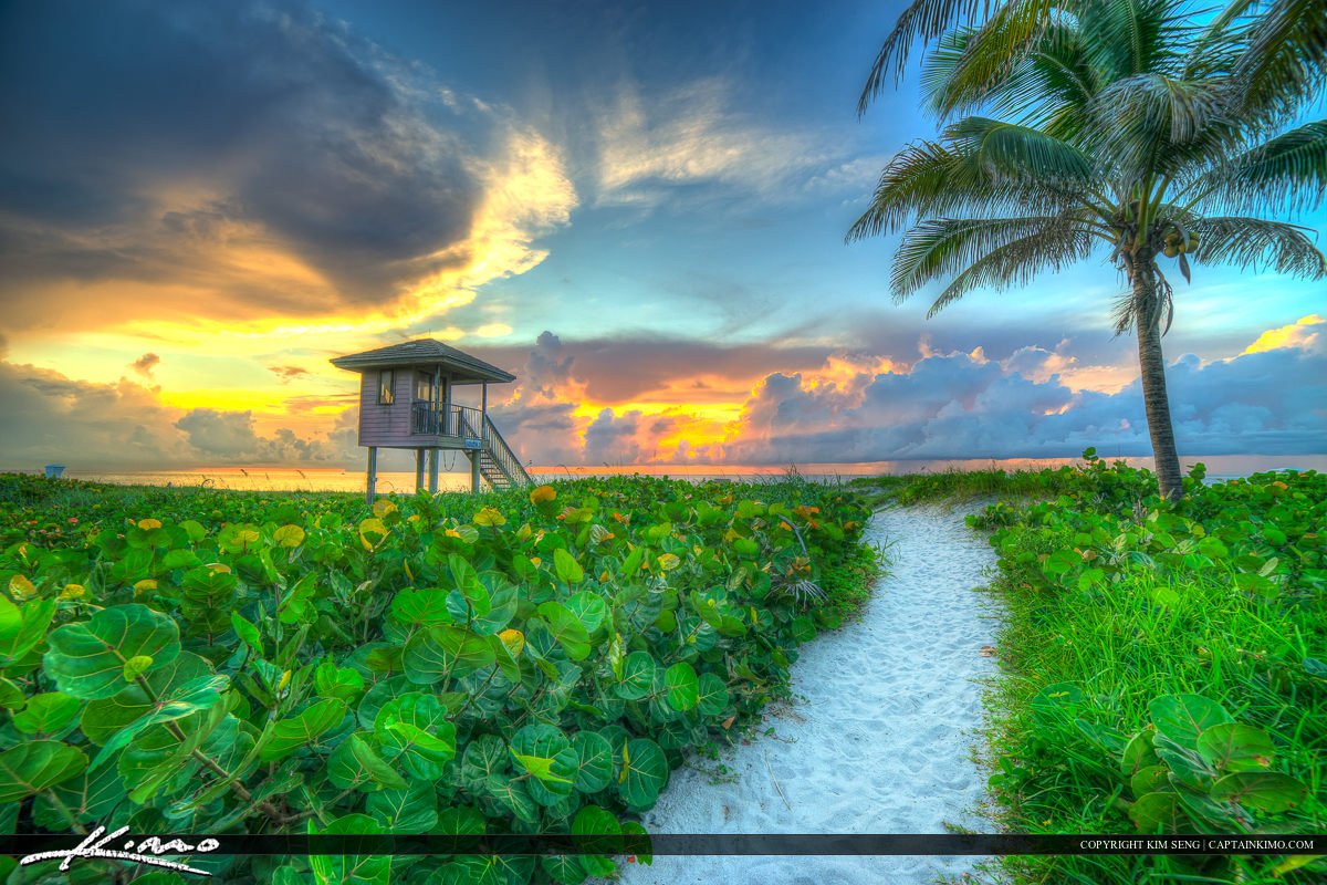 Delray Beach Florida Beach Path at Sunrise