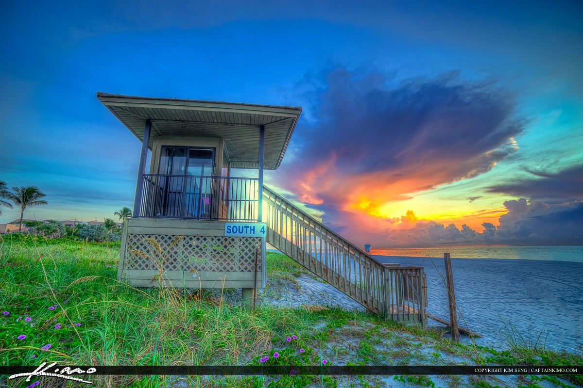 Delray Beach Florida Lifeguard Tower at the Sunrise