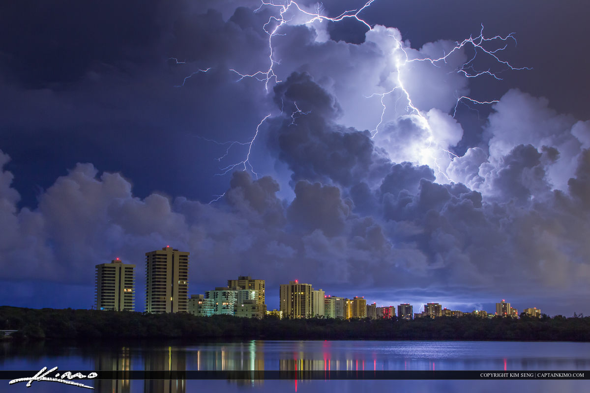 Lightning Storm Over Singer Island Florida