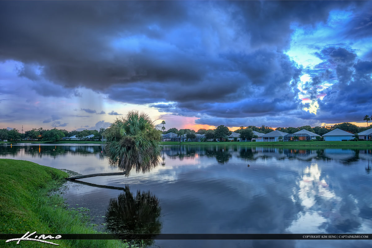 Palm Beach Gardens Storm Clouds Over Waterfront Homes