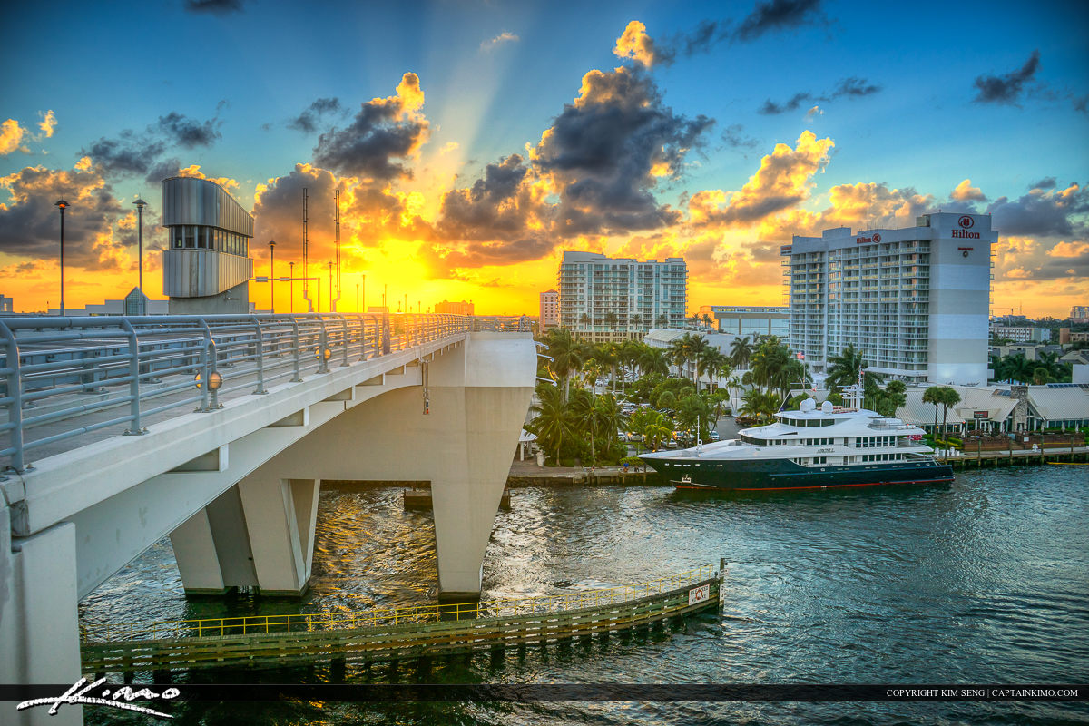 Fort Lauderdale Florida  Sunset at 17 Street Bridge