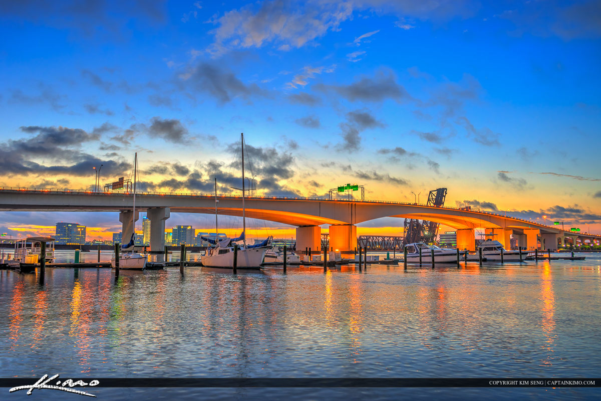 Jacksonville Florida Acosta Bridge Colors After Sunset