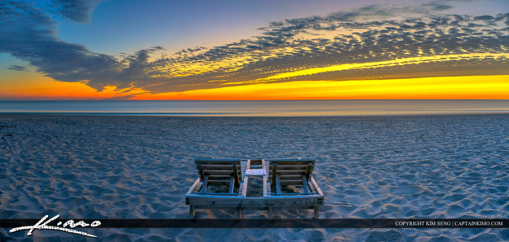 Beach Chair at City Beach Park Singer Island Florida Sunrise