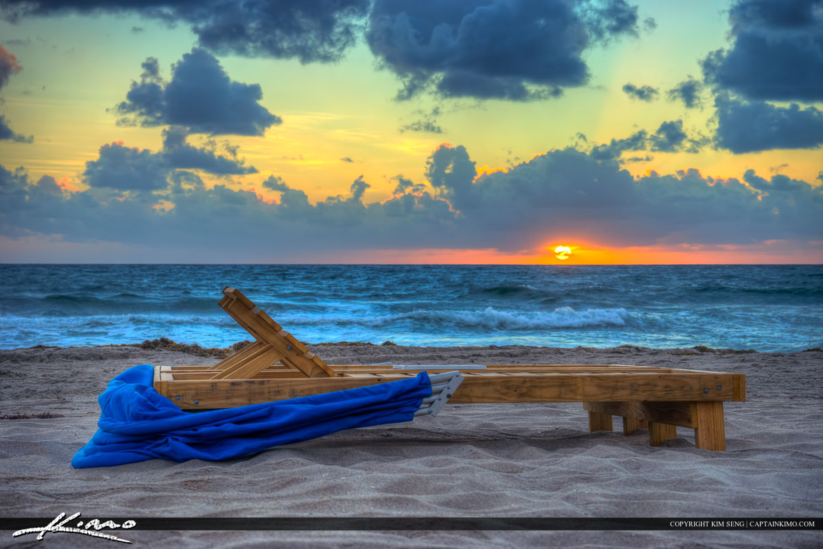 Boca Raton Beach Sunrise with Beach Chair