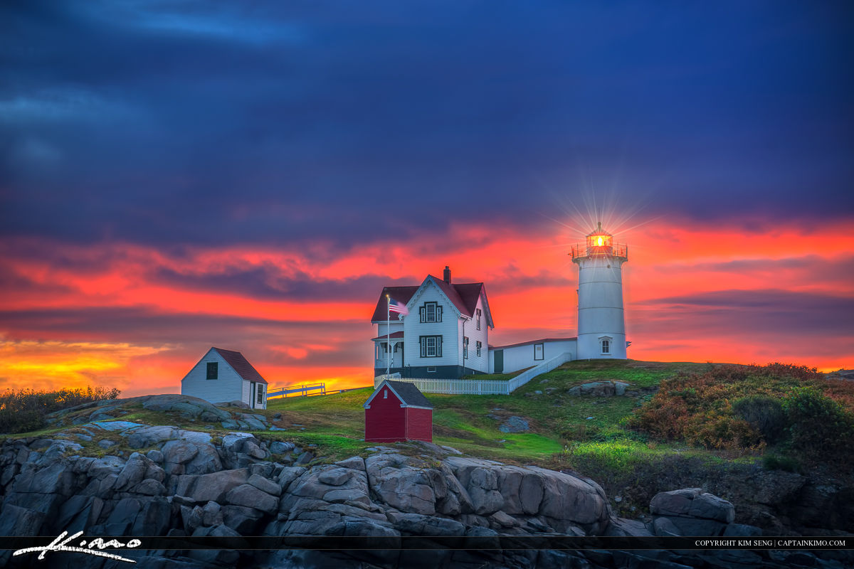 Colors at Dawn Nubble Lighthouse at Cape Neddick York Maine