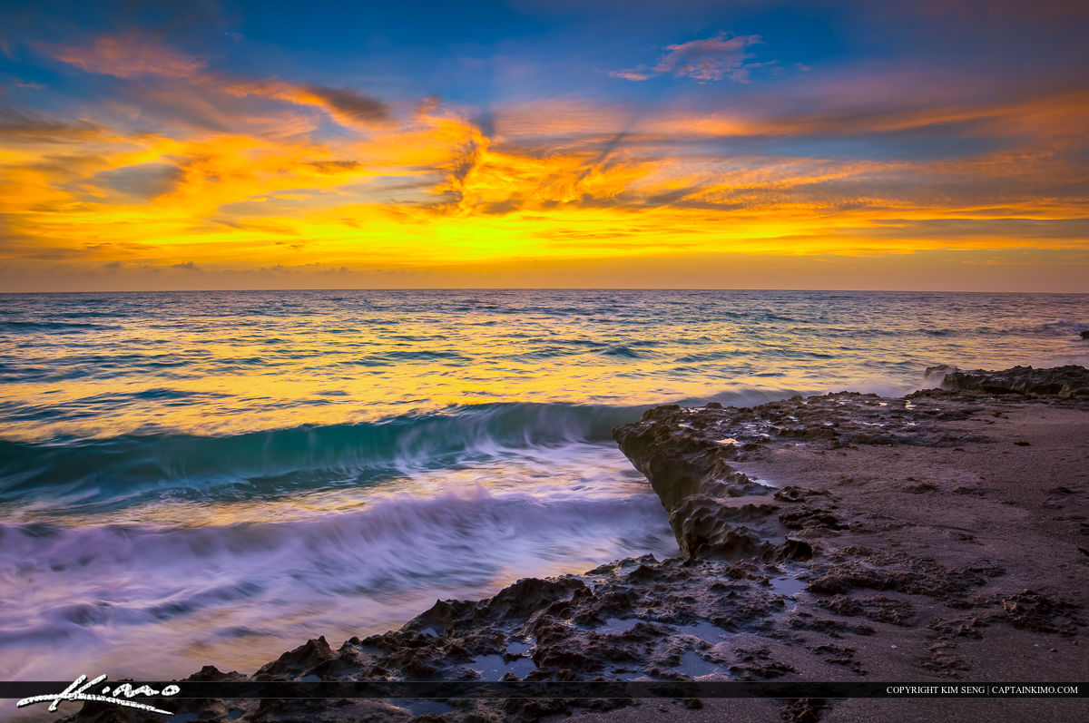 Colors at Sunrise along Beach in Florida